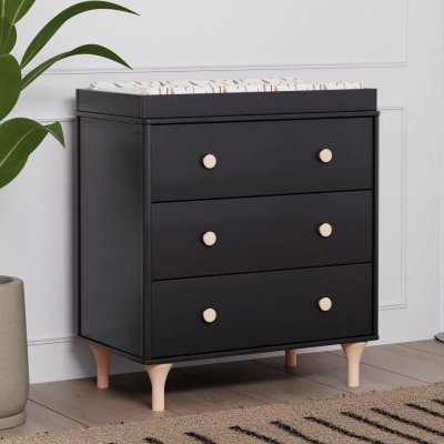 Babyletto Lolly 3 Drawer Changer Dresser - Black Washed Natural