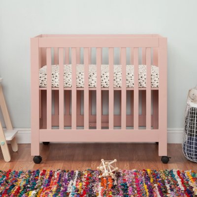 Babyletto Origami Mini Crib - Petal Pink