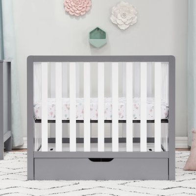 Davinci Colby 4 - In - 1 Convertible Mini Crib With Trundle Grey White