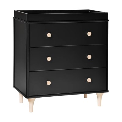 Babyletto Lolly 3 Drawer Changer Dresser - Black Washed Natural